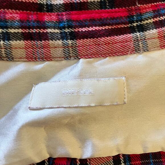 Diesel Red Plaid Check Cotton Button-Down Men's Flannel Shirt - Size L - Picture 4 of 9